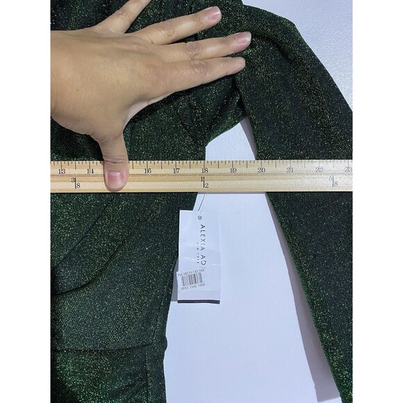 Alexia Admor Dress S Green Emerald Midi Bodycon Holiday Party Night Out Event - Picture 11 of 13